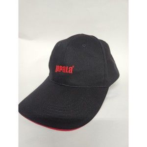 RAPALA LURES FISHING HAT Black w/ Red Logo & Trim Adjustable Strapback Cap